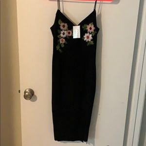 Mid length suede dress